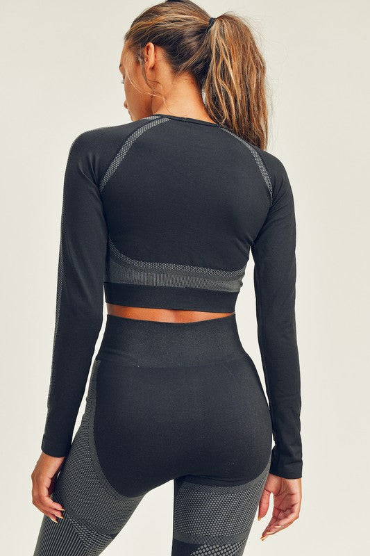 Ultra Seamless Crop Long Sleeve and Legging Set