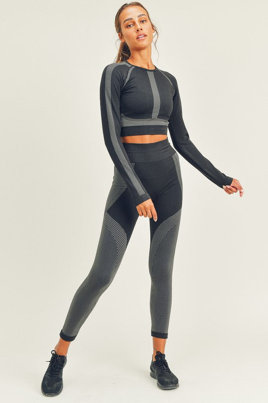 Ultra Seamless Crop Long Sleeve and Legging Set