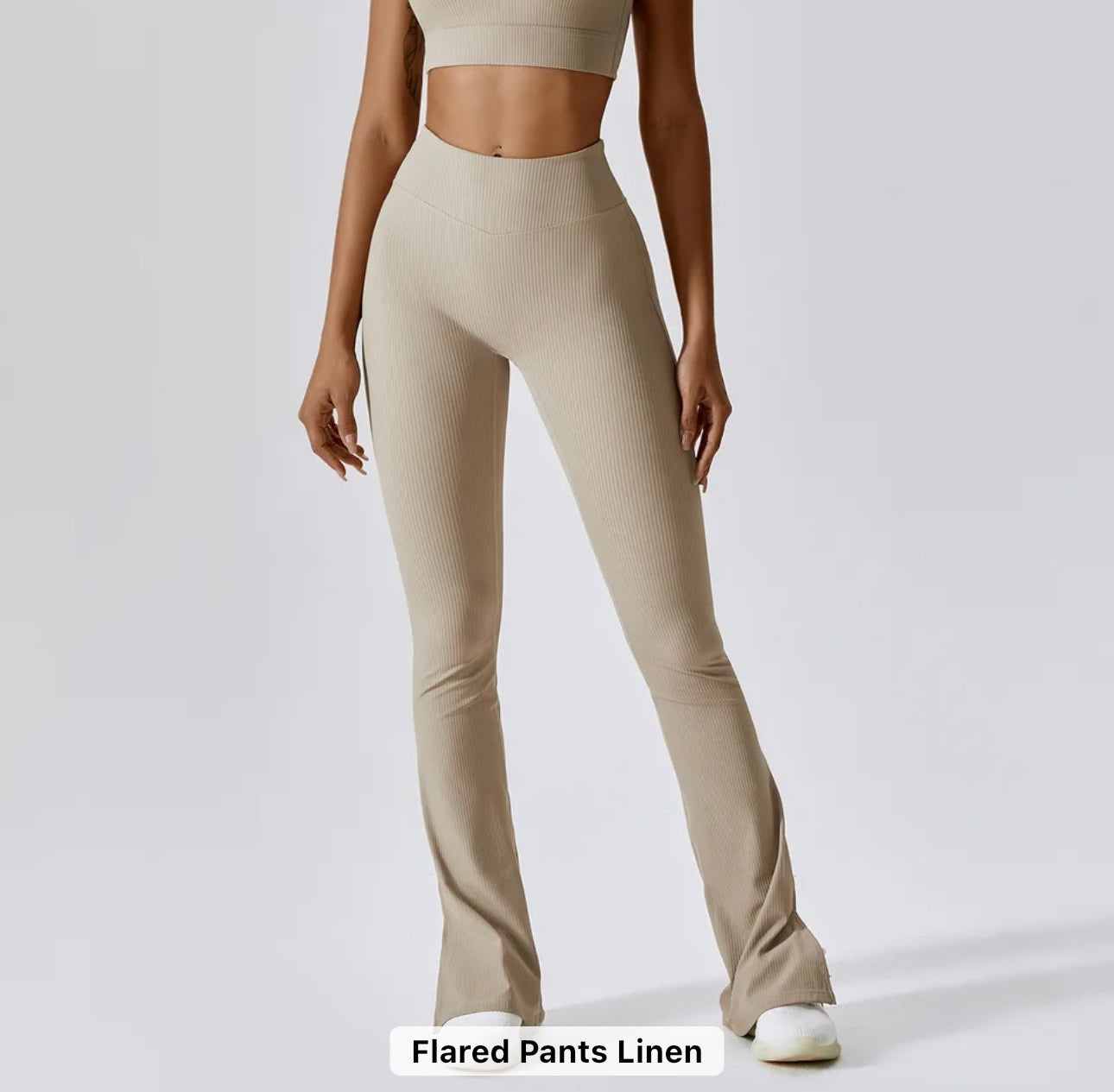 Seamless Ribbed Sports Bra / Flared Pants