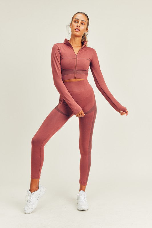 Active Seamless Crop Jacket & Legging Set