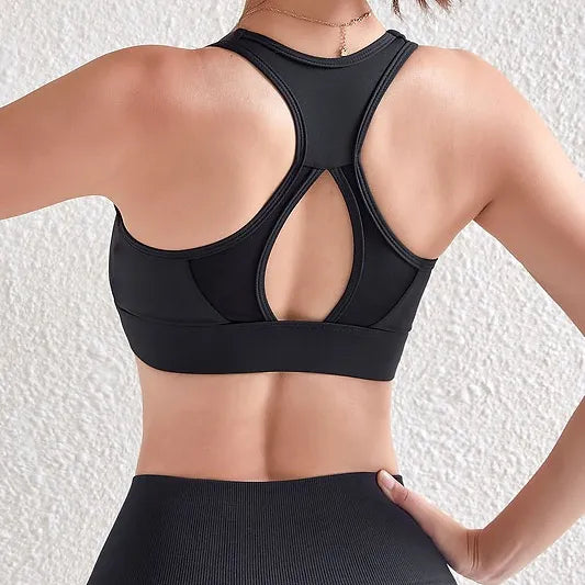 Padded Sports Bra Zipper Yoga Tank Top